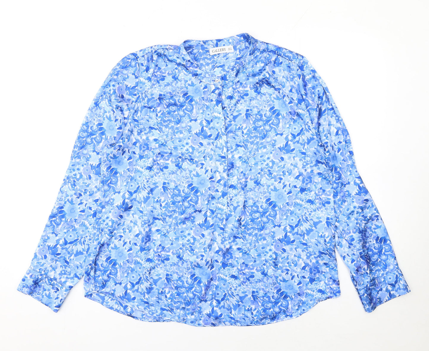 Womens UK Size 14 Gallery Blue Basic Blouse