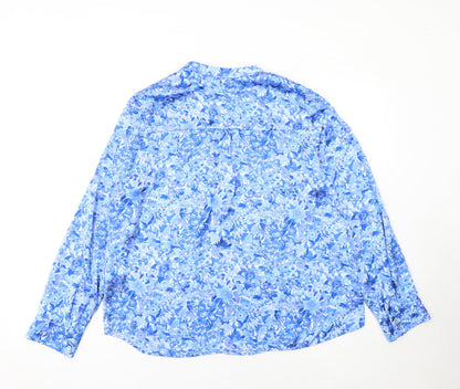 Womens UK Size 14 Gallery Blue Basic Blouse