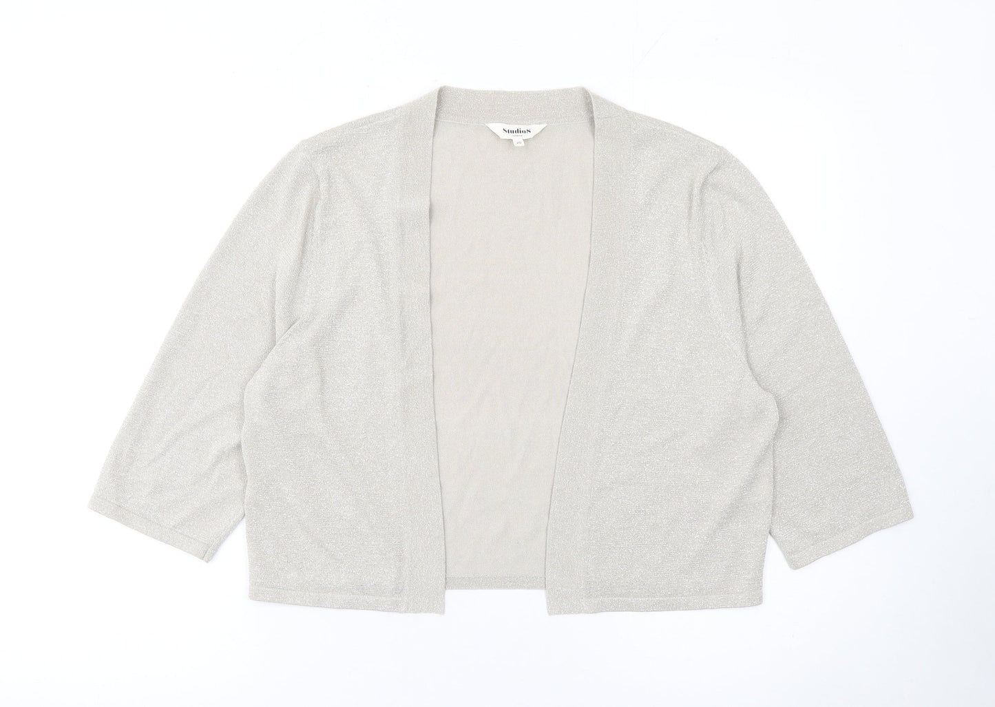 Womens UK Size 20 Studio8 London Silver Cardigan Jumper