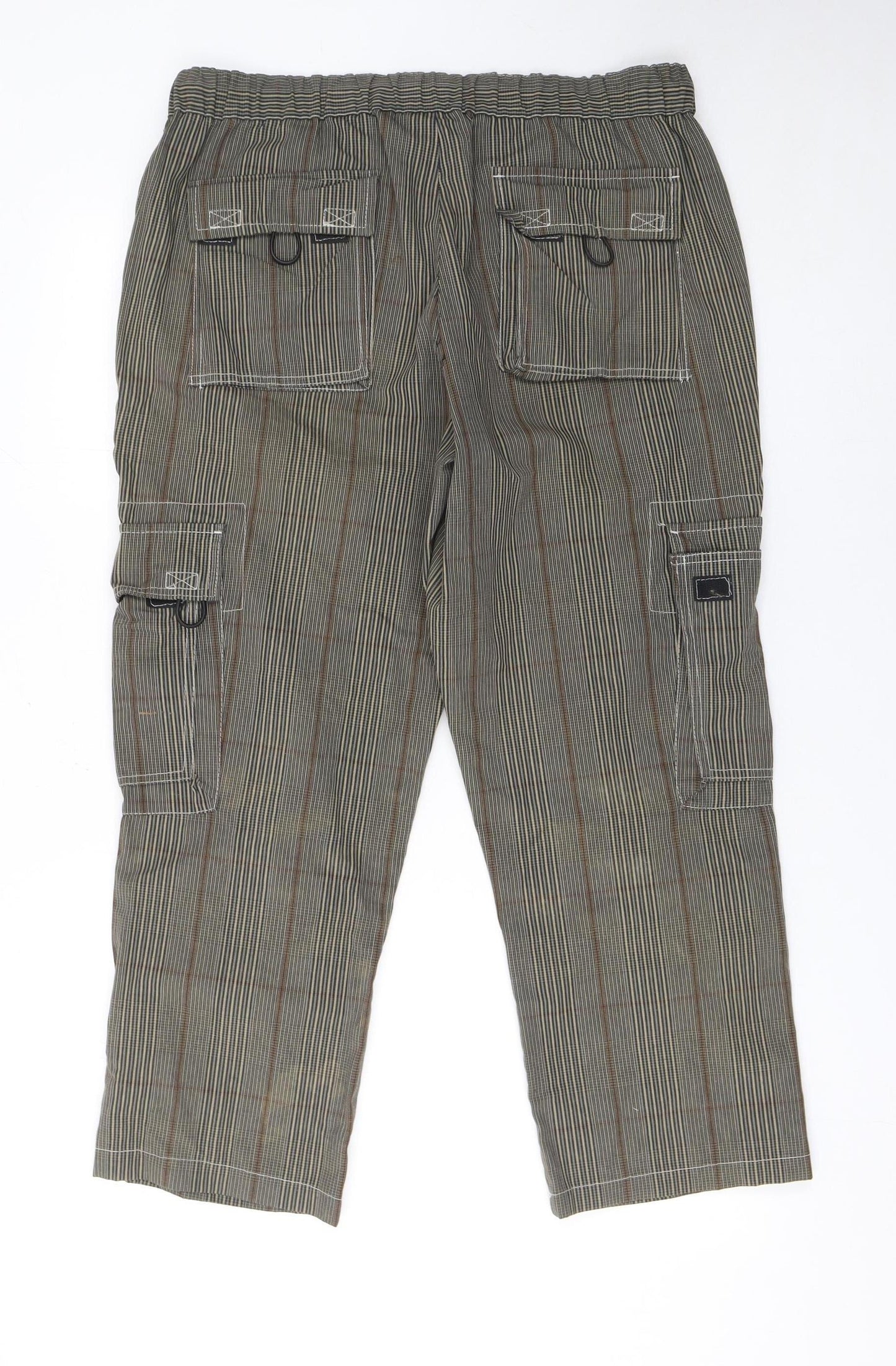 bpc bonprix Men's Brown Striped Cargo Trousers Size 36R