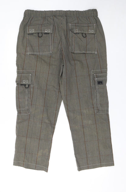 bpc bonprix Men's Brown Striped Cargo Trousers Size 36R
