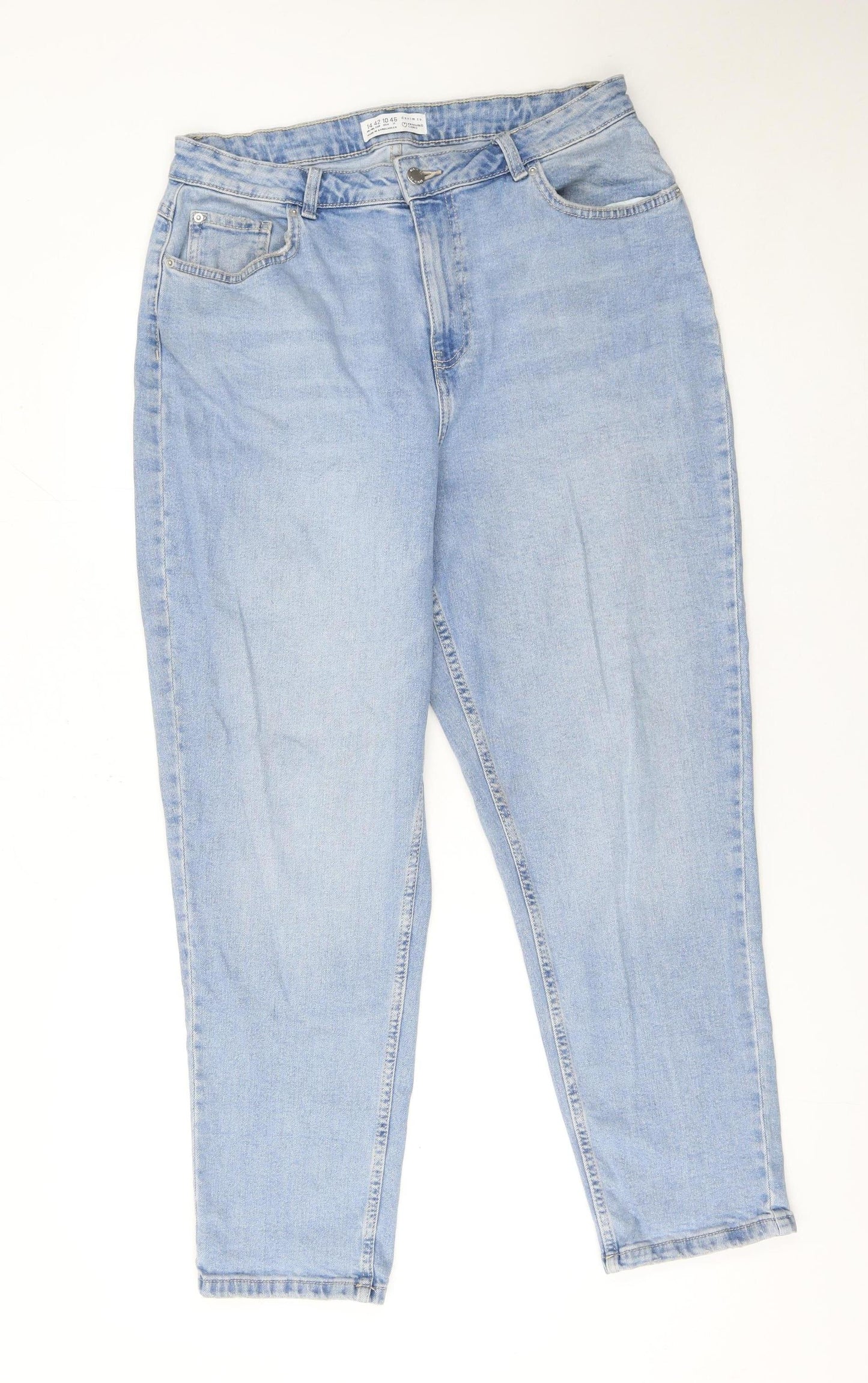 Primark Women’s Blue High Rise Mom Jeans Size 14 Cotton Denim
