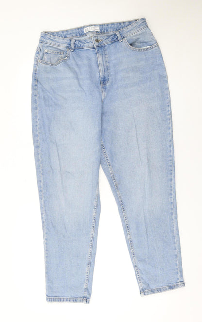 Primark Women’s Blue High Rise Mom Jeans Size 14 Cotton Denim