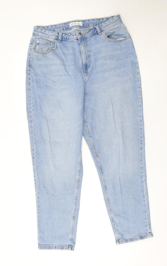 Primark Women’s Blue High Rise Mom Jeans Size 14 Cotton Denim