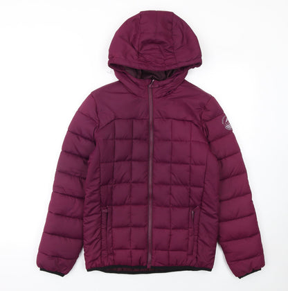Surfanic Girls Purple Hooded Puffer Jacket Size 164 Winter Quilted Coat