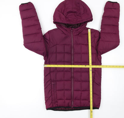 Surfanic Girls Purple Hooded Puffer Jacket Size 164 Winter Quilted Coat