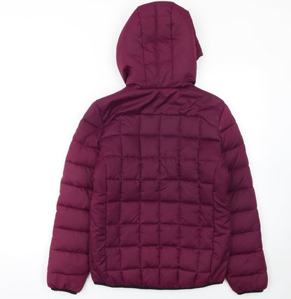 Surfanic Girls Purple Hooded Puffer Jacket Size 164 Winter Quilted Coat