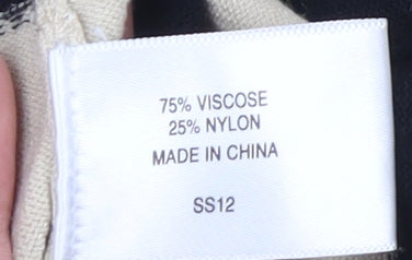 CC Women Beige Black Striped Knit Longline Cardigan XL