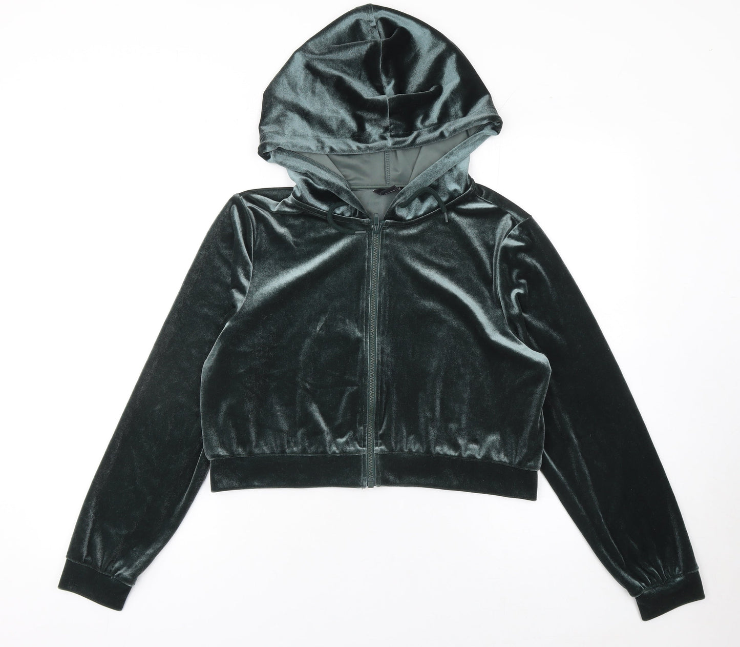 Womens UK Size 12 Monki Green Full Zip Hoodie