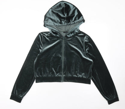 Womens UK Size 12 Monki Green Full Zip Hoodie