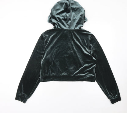 Womens UK Size 12 Monki Green Full Zip Hoodie