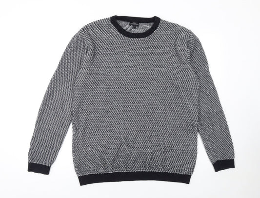 Next Men’s Grey Cotton Waffle-Knit Crew Neck Jumper Size L
