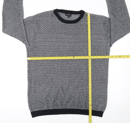 Next Men’s Grey Cotton Waffle-Knit Crew Neck Jumper Size L