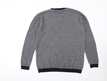 Next Men’s Grey Cotton Waffle-Knit Crew Neck Jumper Size L