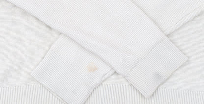 Primark Men's Beige Colour Block Cotton 1/2 Zip Jumper Small