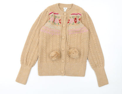 Womens UK Size 8 River Island Beige Cardigan Jumper
