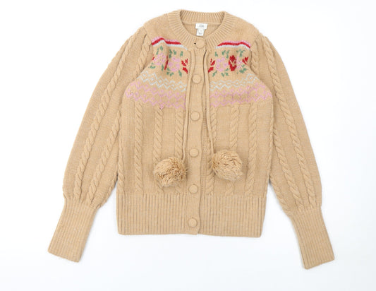 Womens UK Size 8 River Island Beige Cardigan Jumper