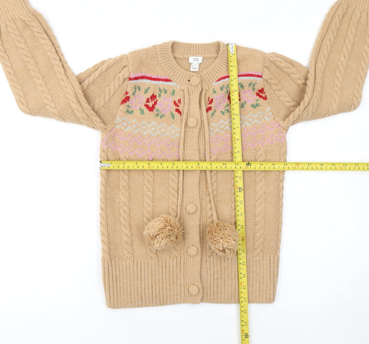 Womens UK Size 8 River Island Beige Cardigan Jumper