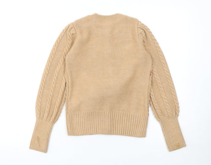 Womens UK Size 8 River Island Beige Cardigan Jumper