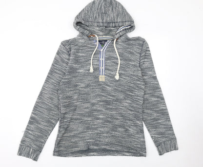 Mens UK Size M Key Largo Grey Henley Hoodie