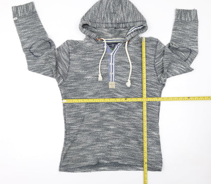 Mens UK Size M Key Largo Grey Henley Hoodie