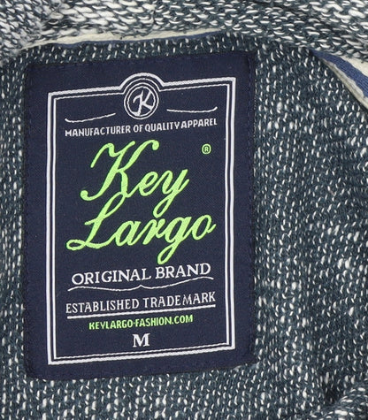 Mens UK Size M Key Largo Grey Henley Hoodie