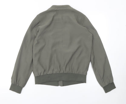 Red Herring Womens Green Bomber Jacket Size 10 Polyester Zip Casual