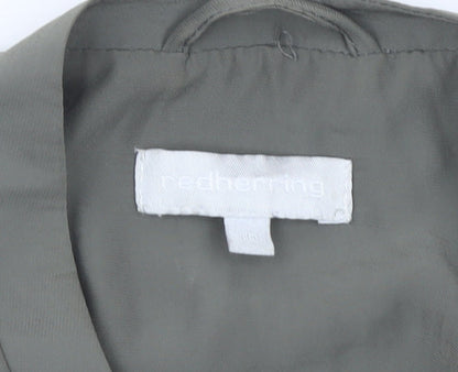 Red Herring Womens Green Bomber Jacket Size 10 Polyester Zip Casual