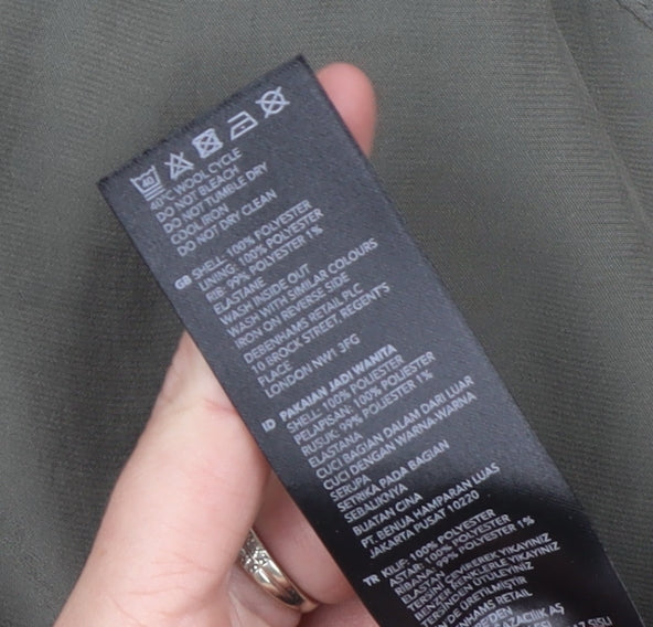 Red Herring Womens Green Bomber Jacket Size 10 Polyester Zip Casual