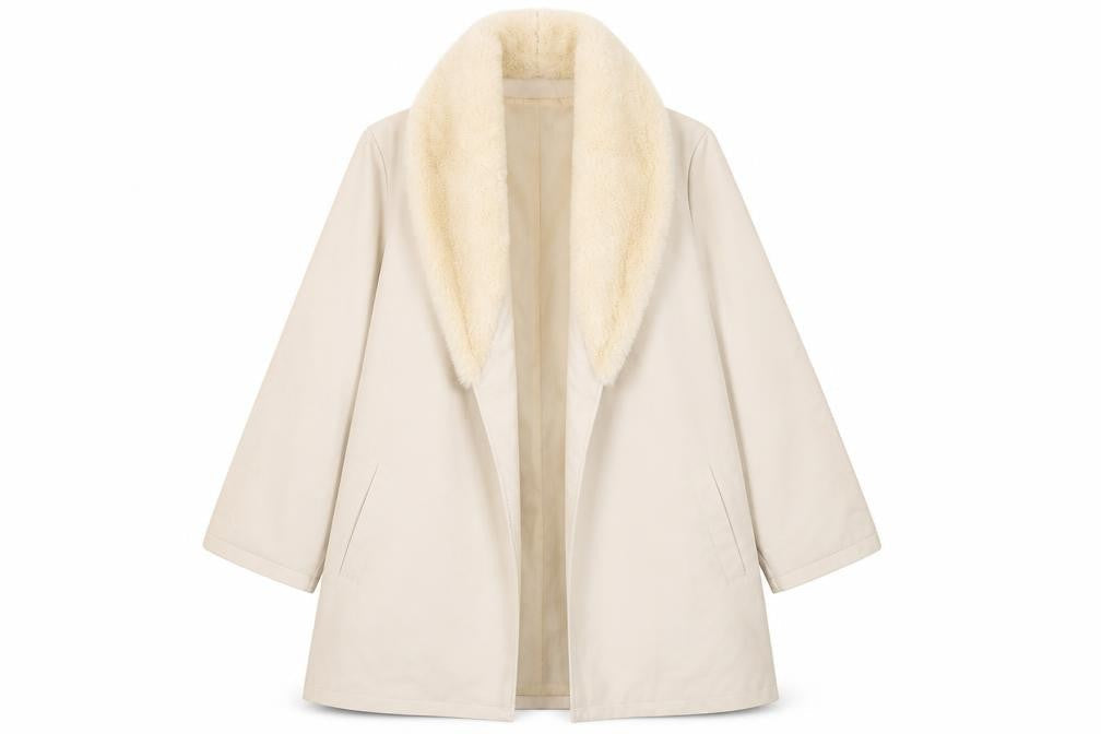 Womens UK Size 6 PRETTYLITTLETHING Beige Overcoat