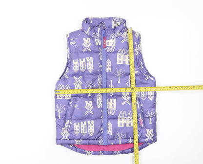 Kite Girls Purple Puffer Waistcoat 8 Years Quilted Polyester Zip Up