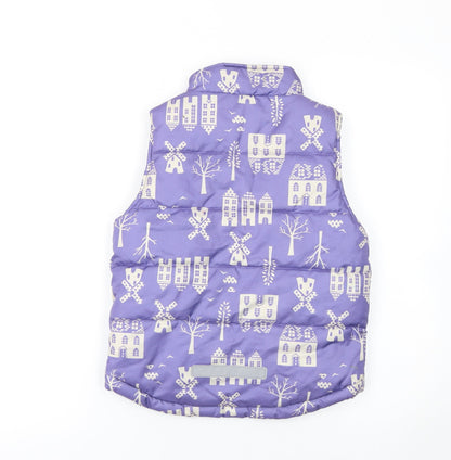 Kite Girls Purple Puffer Waistcoat 8 Years Quilted Polyester Zip Up