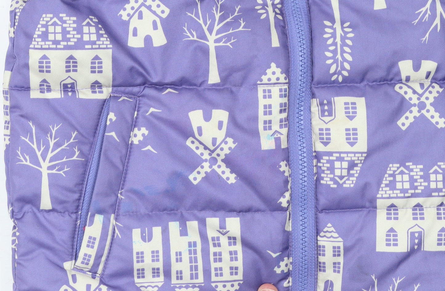 Kite Girls Purple Puffer Waistcoat 8 Years Quilted Polyester Zip Up