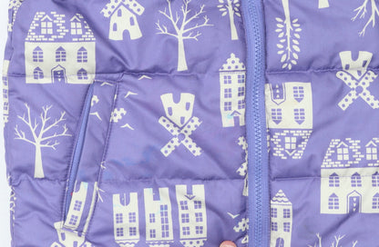 Kite Girls Purple Puffer Waistcoat 8 Years Quilted Polyester Zip Up