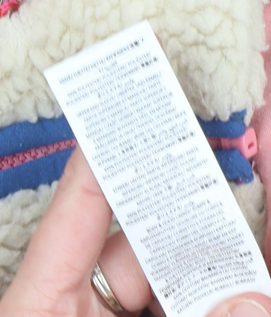 Mini Boden Girls Pink Floral Hooded Puffer Jacket 7-8 Years Quilted Sherpa