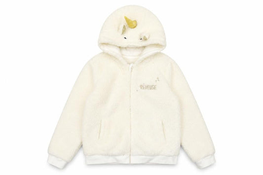 Girls UK Size 8 Years Reveuse Ivory Basic Jacket
