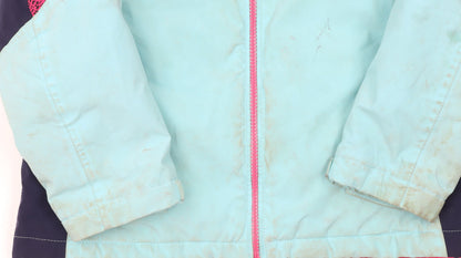 Nevica Girls Blue Pink Ski Jacket 9-10 Years Hooded Waterproof Winter Coat
