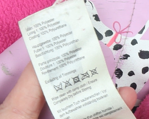 Joules Girls Pink Dog Print Waterproof Hooded Rain Coat 6 Years