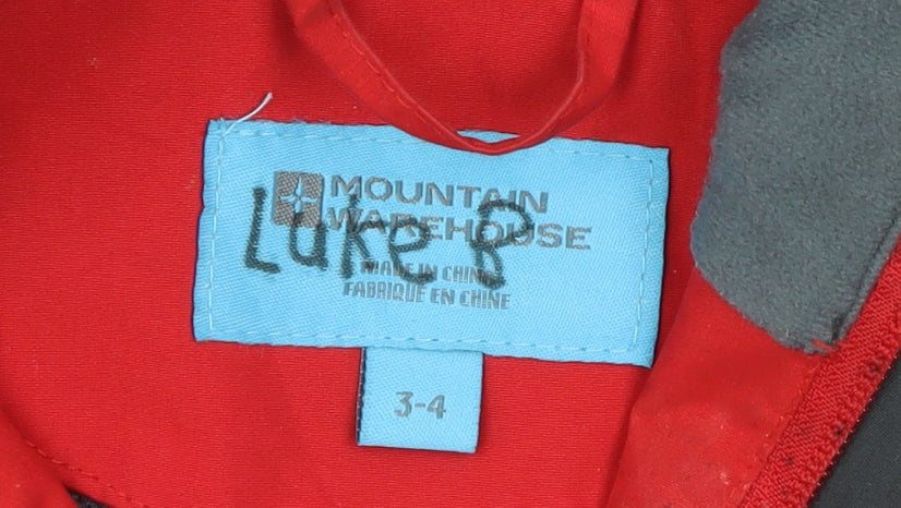 Boys UK Size 3-4 Years Mountain Warehouse Red Rain Coat