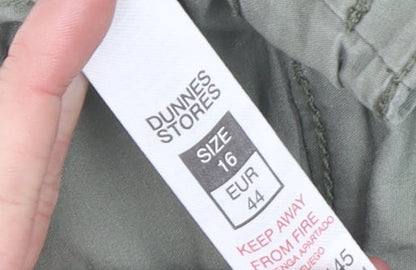 Dunnes Stores Women’s Green Cropped Cotton Trousers Size 16