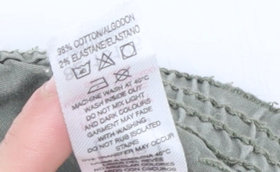 Dunnes Stores Women’s Green Cropped Cotton Trousers Size 16