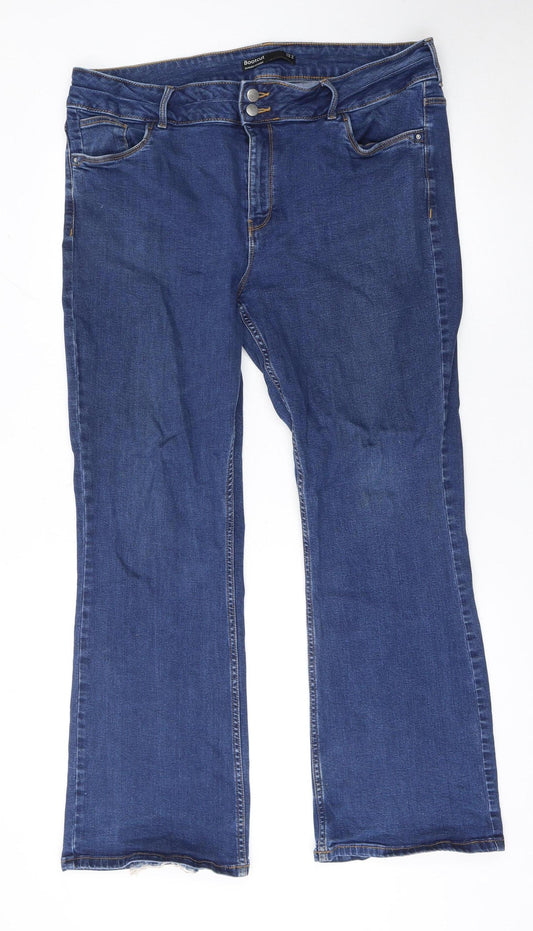 Dunnes Stores Women's Blue Bootcut Jeans Size 18 Cotton Blend
