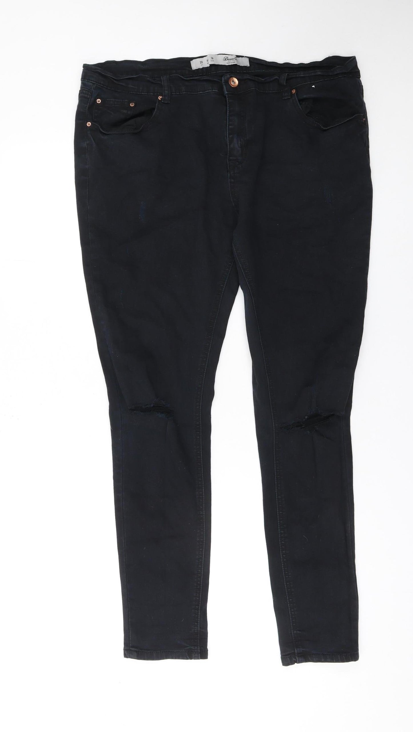 Denim Co. Women's Black Size 20 Skinny Jeans with Stretch