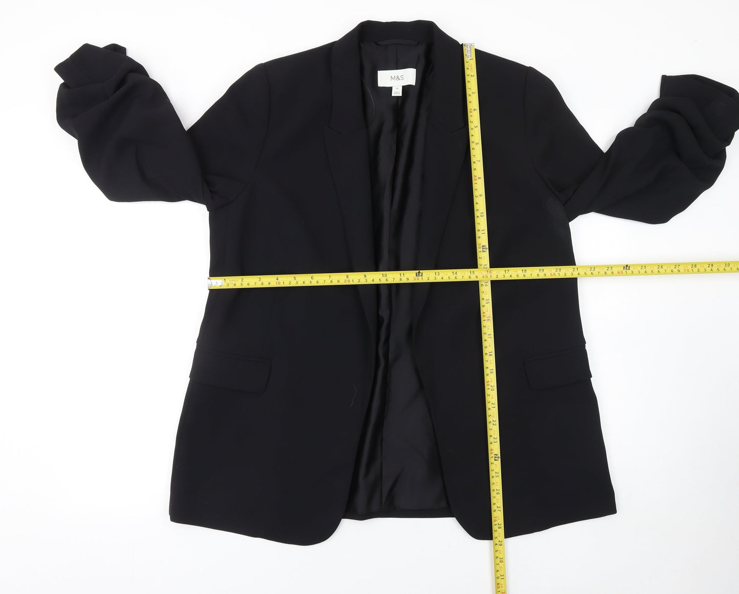 Marks and Spencer Women’s Black Regular Fit Notch Lapel Blazer UK 14