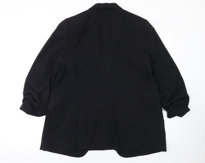 Marks and Spencer Women’s Black Regular Fit Notch Lapel Blazer UK 14