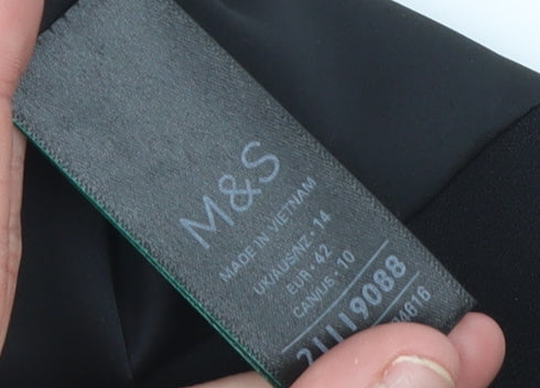 Marks and Spencer Women’s Black Regular Fit Notch Lapel Blazer UK 14