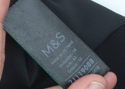 Marks and Spencer Women’s Black Regular Fit Notch Lapel Blazer UK 14