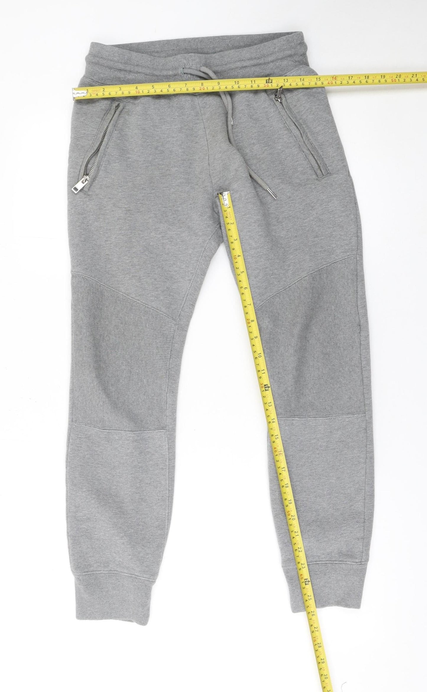 Diesel Men's Grey Jogger Trousers Size S Zip Pocket Tapered Fit