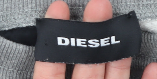 Diesel Men's Grey Jogger Trousers Size S Zip Pocket Tapered Fit