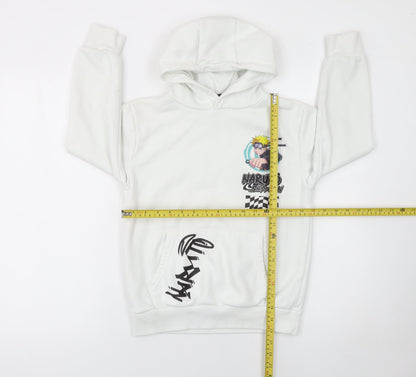 Boys UK Size 9-10 Years Naruto Shippuden Collection White Pullover Hoodie